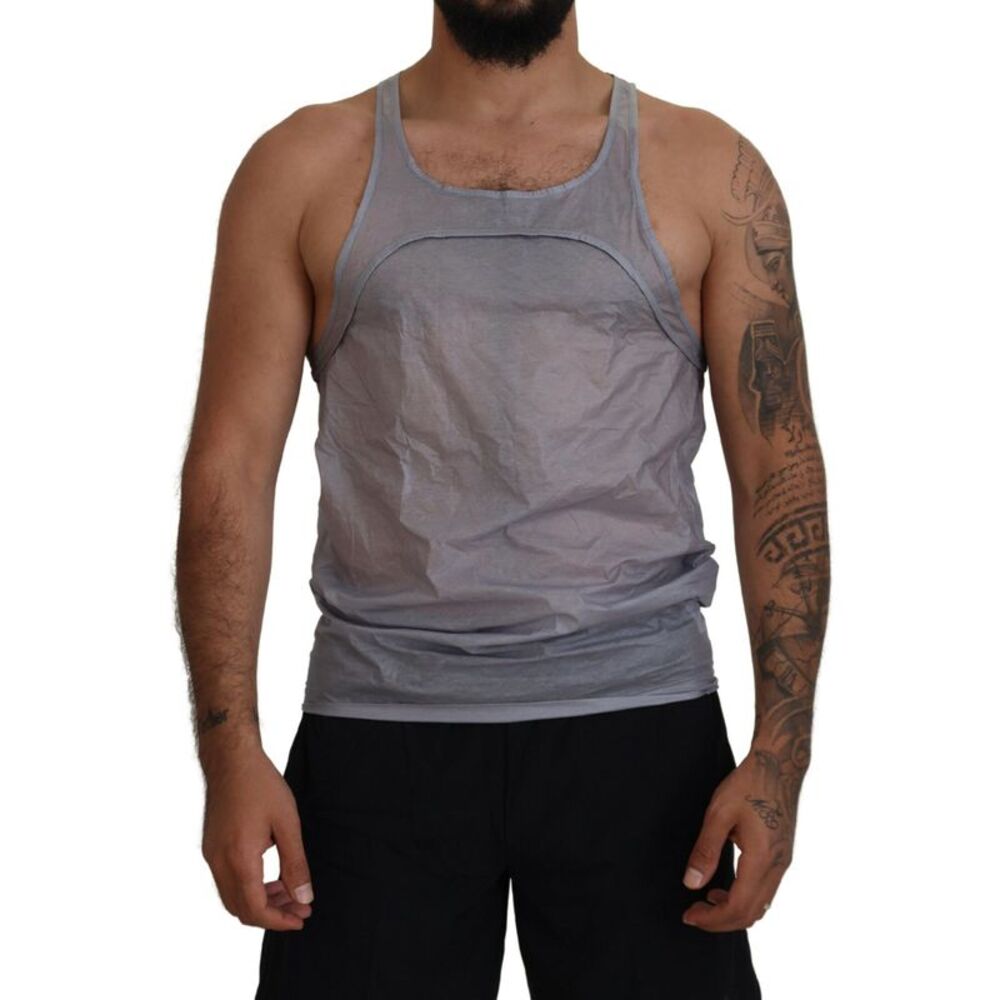Dsquared² Light Gray Cotton Sleeveless Tank Men Top Men's T-shirt